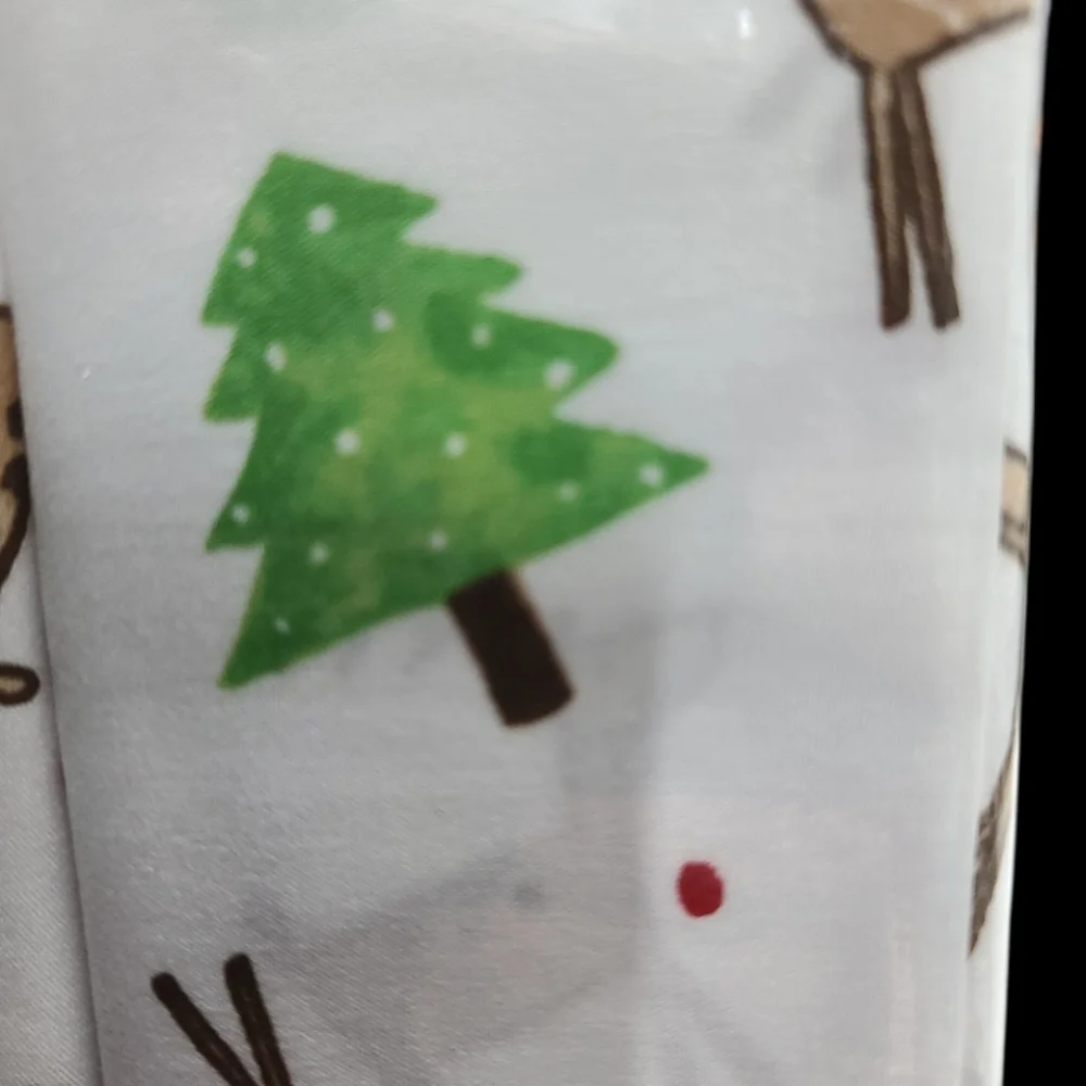Rae Dunn Stag Reindeer Christmas Tree Queen Bed Sheet Set Decor New